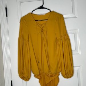 ZARA mustard color body suit